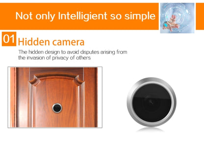 YB-43CH 4.3 inch Screen 1.0MP Security Camera Door Peephole with One-key to Watch Function(Black) - Video DoorBell by buy2fix | Online Shopping UK | buy2fix