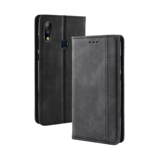 Magnetic Buckle Retro Texture Horizontal Flip Leather Case for Asus Zenfone Max Plus (M2) ZB634KL / Zenfone Max Shot ZB634KL, with Holder & Card Slots & Wallet (Black) - ASUS Cases by buy2fix | Online Shopping UK | buy2fix