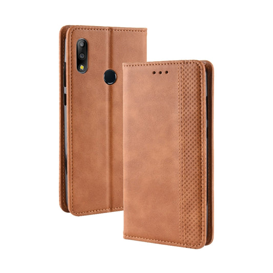 Magnetic Buckle Retro Texture Horizontal Flip Leather Case for Asus Zenfone Max Plus (M2) ZB634KL / Zenfone Max Shot ZB634KL, with Holder & Card Slots & Wallet (Brown) - ASUS Cases by buy2fix | Online Shopping UK | buy2fix