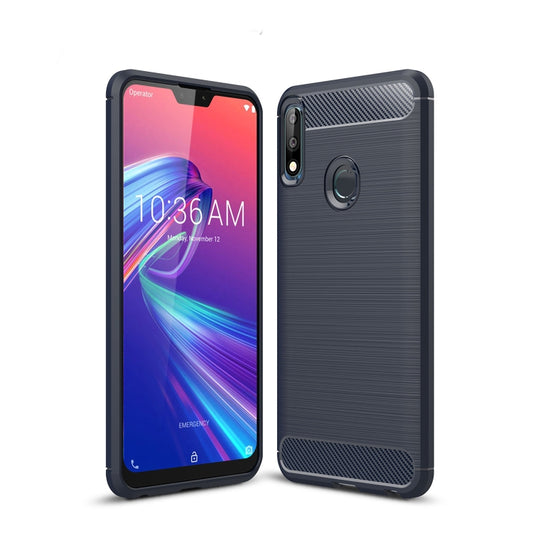 Brushed Texture Carbon Fiber Shockproof TPU Case for ASUS Zenfone Max Pro(M2) (Navy Blue) - ASUS Cases by buy2fix | Online Shopping UK | buy2fix