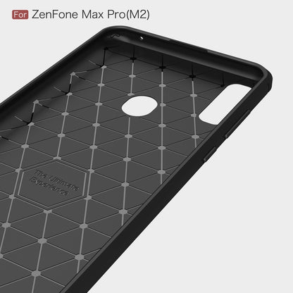 Brushed Texture Carbon Fiber Shockproof TPU Case for ASUS Zenfone Max Pro(M2) (Red) - ASUS Cases by buy2fix | Online Shopping UK | buy2fix
