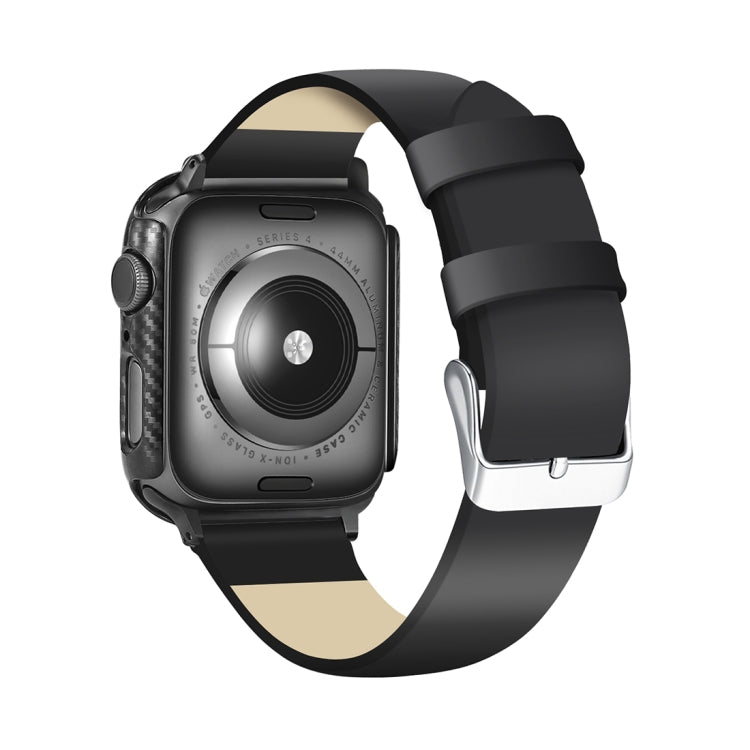 ENKAY Hat-Prince 2 in 1 Carbon Fiber Texture TPU Semi-clad Protective Shell + 3D Full Screen PET Curved Heat Bending HD Screen Protector for Apple Watch Series 5 & 4 40mm - Watch Cases by ENKAY | Online Shopping UK | buy2fix