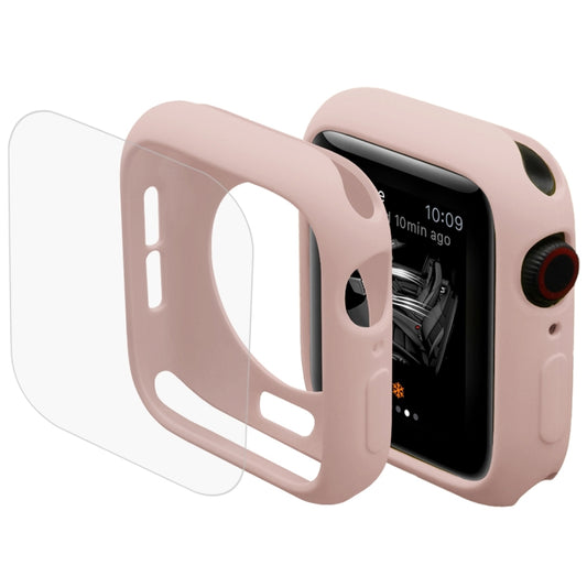 ENKAY Hat-Prince 2 in 1 TPU Semi-clad Protective Shell + 3D Full Screen PET Curved Heat Bending HD Screen Protector For Apple Watch Series 6 / 5 / 4 / Watch SE 44mm(Pink) by ENKAY
