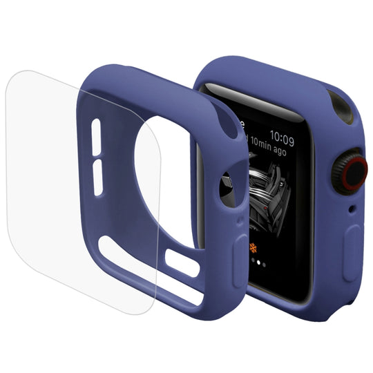 ENKAY Hat-Prince 2 in 1 TPU Semi-clad Protective Shell + 3D Full Screen PET Curved Heat Bending HD Screen Protector For Apple Watch Series 6 / 5 / 4 / Watch SE 44mm(Blue)