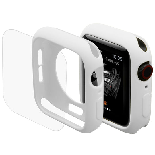 ENKAY Hat-Prince 2 in 1 TPU Semi-clad Protective Shell + 3D Full Screen PET Curved Heat Bending HD Screen Protector For Apple Watch Series 6 / 5 / 4 / Watch SE 44mm(White)