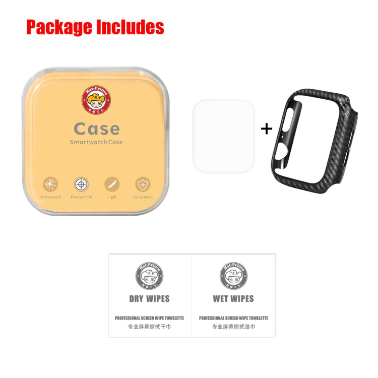 ENKAY Hat-Prince 2 in 1 Carbon Fiber Texture TPU Semi-clad Protective Shell + 3D Full Screen PET Curved Heat Bending HD Screen Protector for Apple Watch Series 5 & 4 44mm - Watch Cases by ENKAY | Online Shopping UK | buy2fix