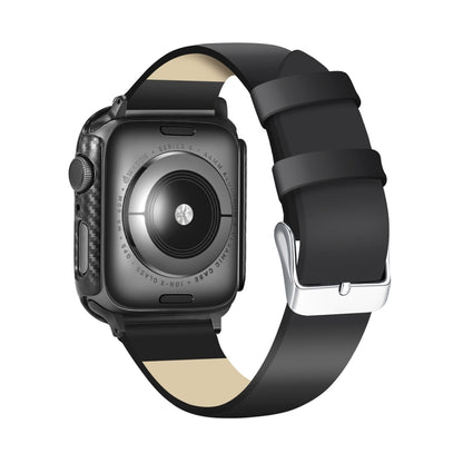 ENKAY Hat-Prince 2 in 1 Carbon Fiber Texture TPU Semi-clad Protective Shell + 3D Full Screen PET Curved Heat Bending HD Screen Protector for Apple Watch Series 5 & 4 44mm - Watch Cases by ENKAY | Online Shopping UK | buy2fix