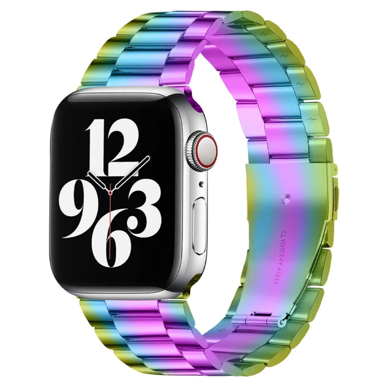 Fold Buckle 3 Beads Stainless Steel Watch Band For Apple Watch Ultra 49mm&Watch Ultra 2 49mm / Series 10 46mm / 9&8&7 45mm / SE 3&SE 2&6&SE&5&4 44mm / 3&2&1 42mm(Colour) by buy2fix