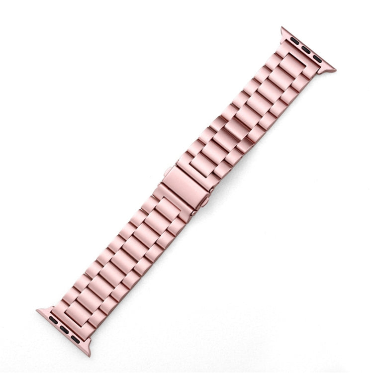 Fold Buckle 3 Beads Stainless Steel Watch Band For Apple Watch Ultra 49mm&Watch Ultra 2 49mm / Series 10 46mm / 9&8&7 45mm / SE 3&SE 2&6&SE&5&4 44mm / 3&2&1 42mm(Pink) by buy2fix
