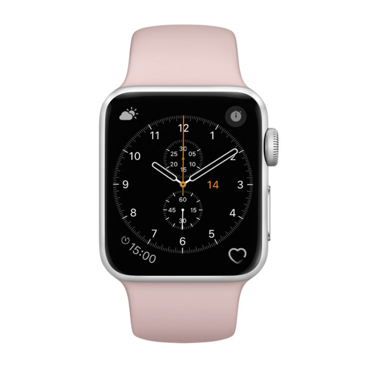 For Apple Watch Series 3 & 2 & 1 38mm Fashion Simple Style Silicone Wrist Watch Band (Pink) by buy2fix