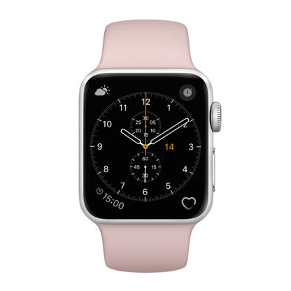 For Apple Watch Series 3 & 2 & 1 38mm Fashion Simple Style Silicone Wrist Watch Band (Pink) by buy2fix