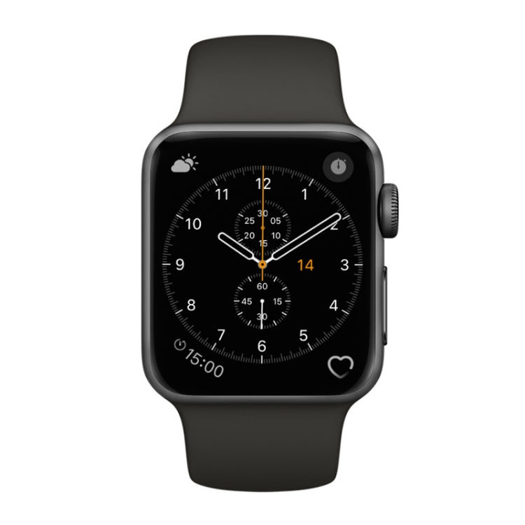For Apple Watch Series 3 & 2 & 1 38mm Fashion Simple Style Silicone Wrist Watch Band (Grey) by buy2fix