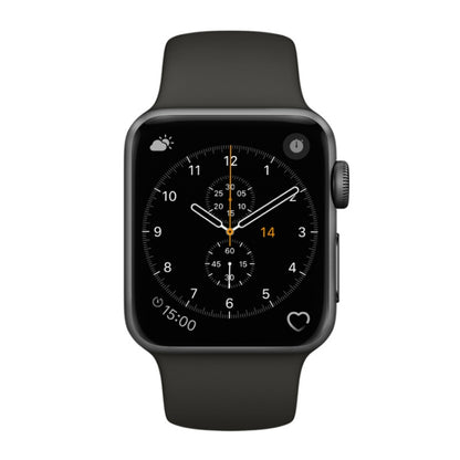 For Apple Watch Series 3 & 2 & 1 38mm Fashion Simple Style Silicone Wrist Watch Band (Grey) by buy2fix