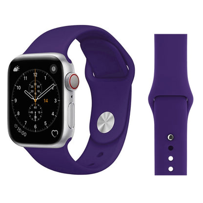 For Apple Watch Series 3 & 2 & 1 38mm Fashion Simple Style Silicone Wrist Watch Band (Purple) by buy2fix