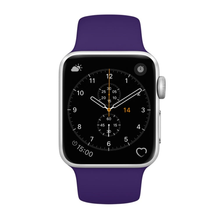 For Apple Watch Series 3 & 2 & 1 38mm Fashion Simple Style Silicone Wrist Watch Band (Purple) by buy2fix