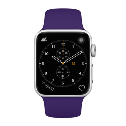 For Apple Watch Series 3 & 2 & 1 38mm Fashion Simple Style Silicone Wrist Watch Band (Purple) by buy2fix