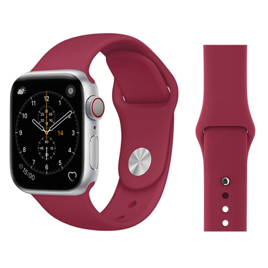 For Apple Watch Series 3 & 2 & 1 38mm Fashion Simple Style Silicone Wrist Watch Band (Red) - Smart Wear by buy2fix | Online Shopping UK | buy2fix