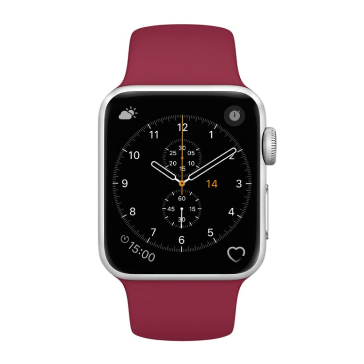 For Apple Watch Series 3 & 2 & 1 38mm Fashion Simple Style Silicone Wrist Watch Band (Red) - Watch Bands by buy2fix | Online Shopping UK | buy2fix