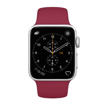 For Apple Watch Series 3 & 2 & 1 38mm Fashion Simple Style Silicone Wrist Watch Band (Red) - Watch Bands by buy2fix | Online Shopping UK | buy2fix
