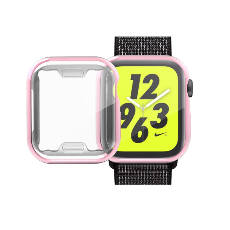 Full Coverage Plating TPU Case For Apple Watch Series 6 / 5 / 4 / Watch SE 40mm(Pink) by buy2fix
