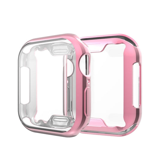 Full Coverage Plating TPU Case For Apple Watch Series 6 / 5 / 4 / Watch SE 40mm(Pink) by buy2fix