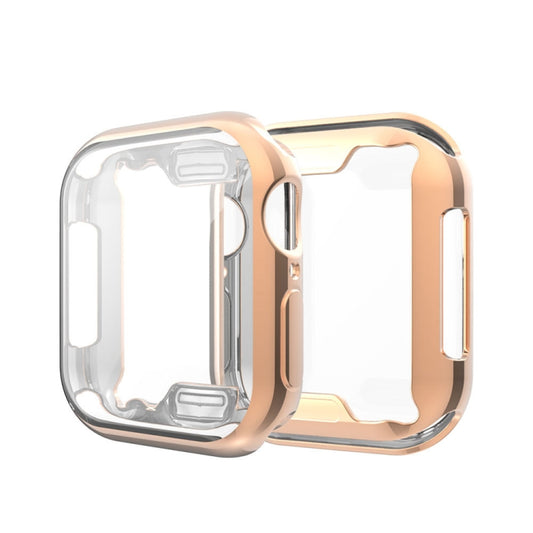 Full Coverage Plating TPU Case For Apple Watch Series 6 / 5 / 4 / Watch SE 40mm(Rose Gold) by buy2fix