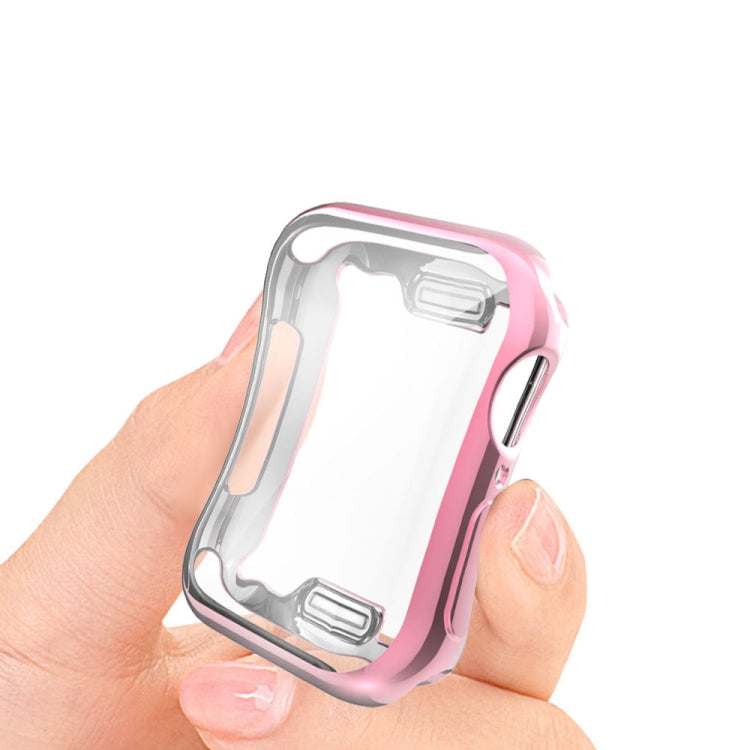 Full Coverage Plating TPU Case For Apple Watch Series 6 / 5 / 4 / Watch SE 44mm(Pink) by buy2fix