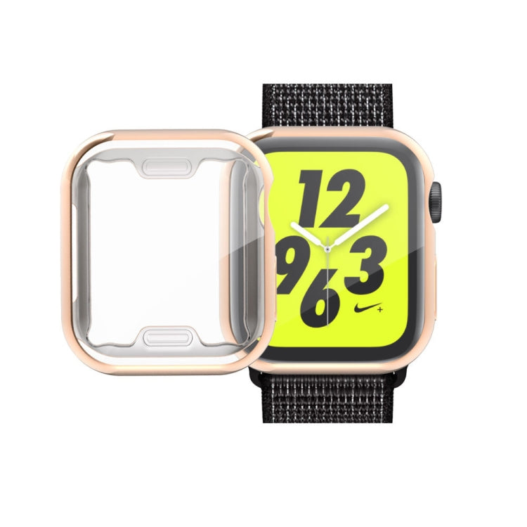Full Coverage Plating TPU Case For Apple Watch Series 6 / 5 / 4 / Watch SE 44mm(Rose Gold) by buy2fix