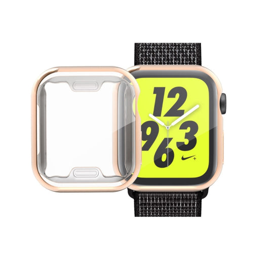 Full Coverage Plating TPU Case For Apple Watch Series 6 / 5 / 4 / Watch SE 44mm(Rose Gold) by buy2fix