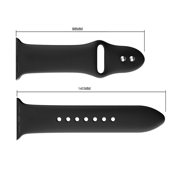 Double Rivets Silicone Watch Band for Apple Watch Series 3 & 2 & 1 42mm(Black) by buy2fix