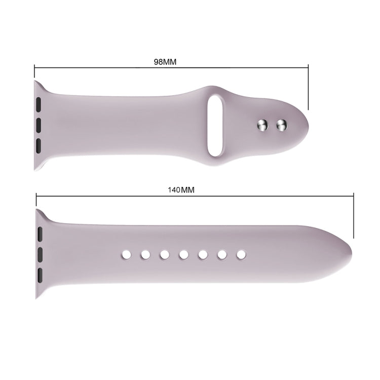 Double Rivets Silicone Watch Band for Apple Watch Series 3 & 2 & 1 42mm(Light Purple) by buy2fix