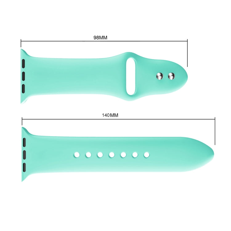 Double Rivets Silicone Watch Band for Apple Watch Series 3 & 2 & 1 42mm(Mint Green) by buy2fix