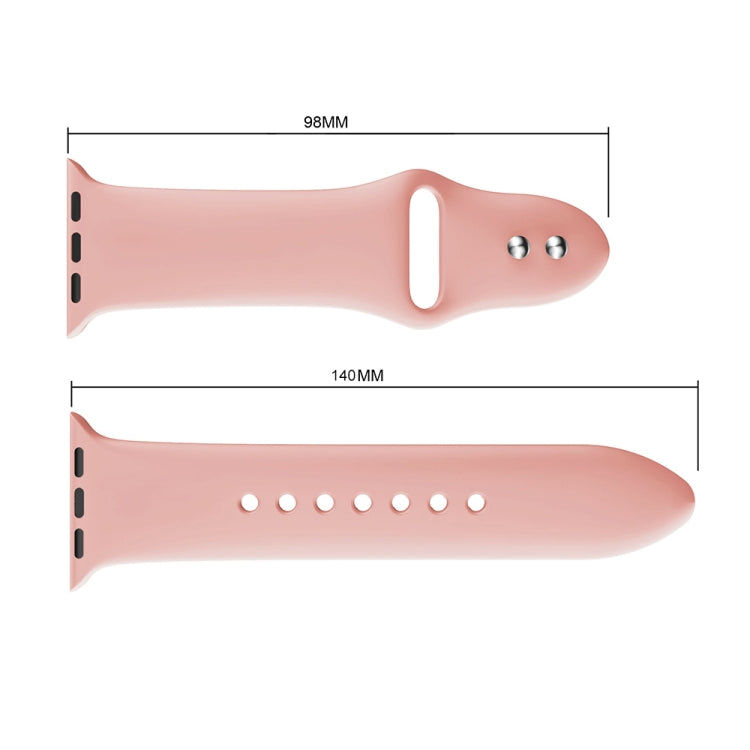 Double Rivets Silicone Watch Band for Apple Watch Series 3 & 2 & 1 42mm(Rose Red) by buy2fix