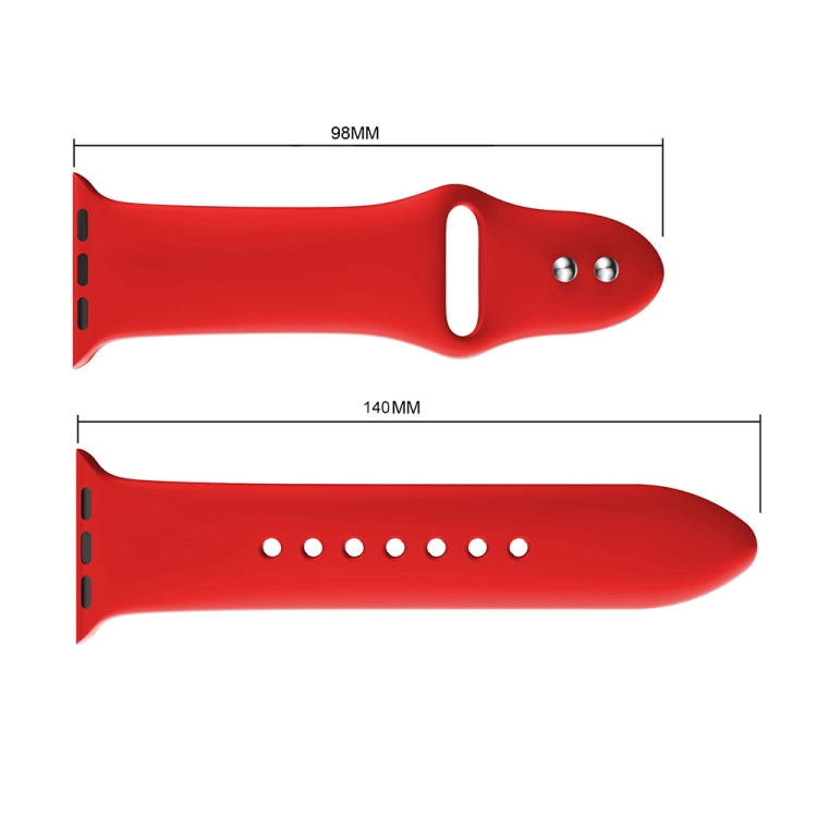 Double Rivets Silicone Watch Band for Apple Watch Series 3 & 2 & 1 42mm(Red) by buy2fix