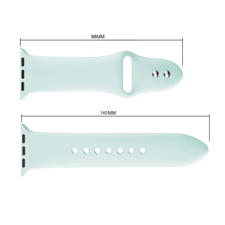 Double Rivets Silicone Watch Band for Apple Watch Series 3 & 2 & 1 42mm(Turquoise) by buy2fix