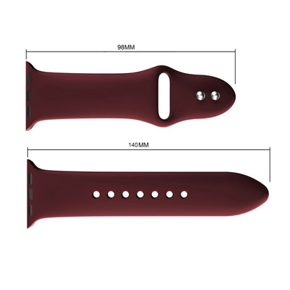 Double Rivets Silicone Watch Band for Apple Watch Series 3 & 2 & 1 42mm(Wine Red) by buy2fix