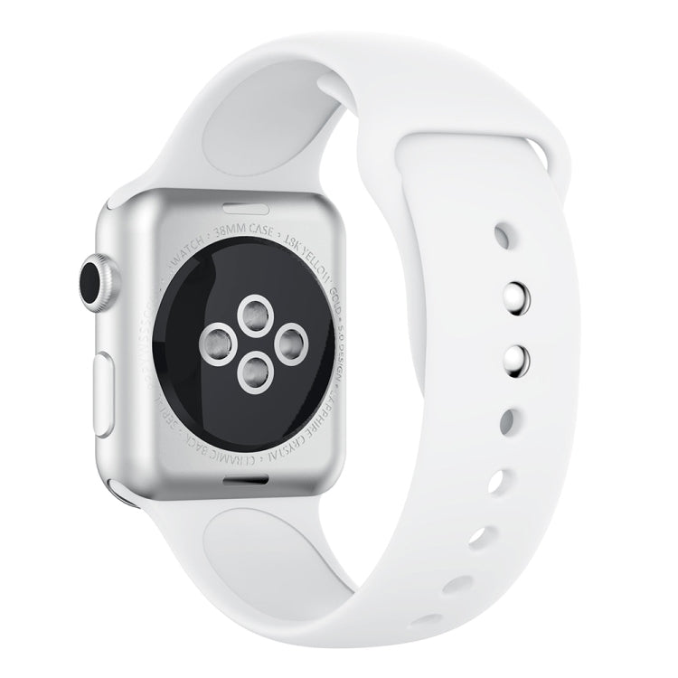 Double Rivets Silicone Watch Band for Apple Watch Series 3 & 2 & 1 42mm(White) - Watch Bands by buy2fix | Online Shopping UK | buy2fix
