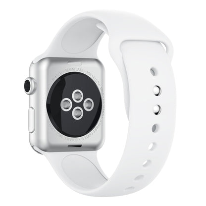 Double Rivets Silicone Watch Band for Apple Watch Series 3 & 2 & 1 42mm(White) - Watch Bands by buy2fix | Online Shopping UK | buy2fix