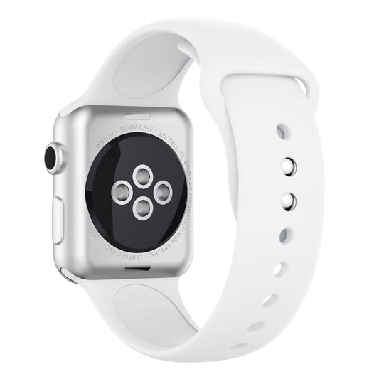 Double Rivets Silicone Watch Band for Apple Watch Series 3 & 2 & 1 42mm(White) - Watch Bands by buy2fix | Online Shopping UK | buy2fix
