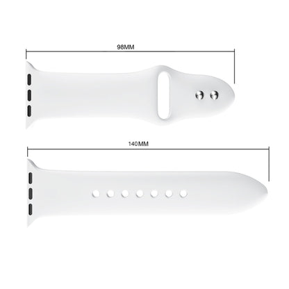 Double Rivets Silicone Watch Band for Apple Watch Series 3 & 2 & 1 42mm(White) - Watch Bands by buy2fix | Online Shopping UK | buy2fix