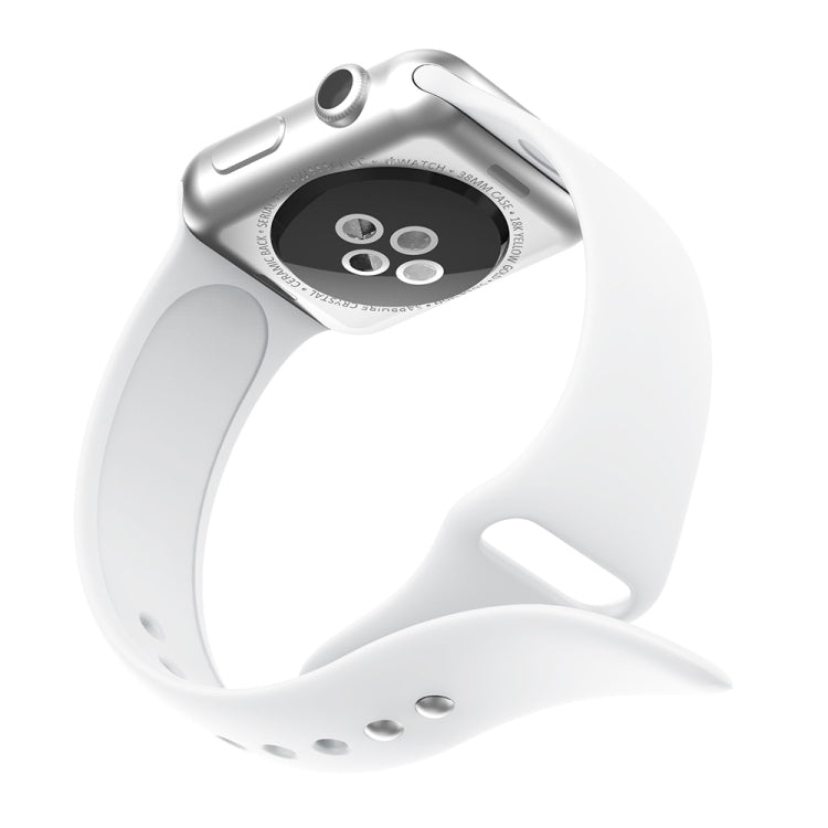 Double Rivets Silicone Watch Band for Apple Watch Series 3 & 2 & 1 42mm(White) - Watch Bands by buy2fix | Online Shopping UK | buy2fix