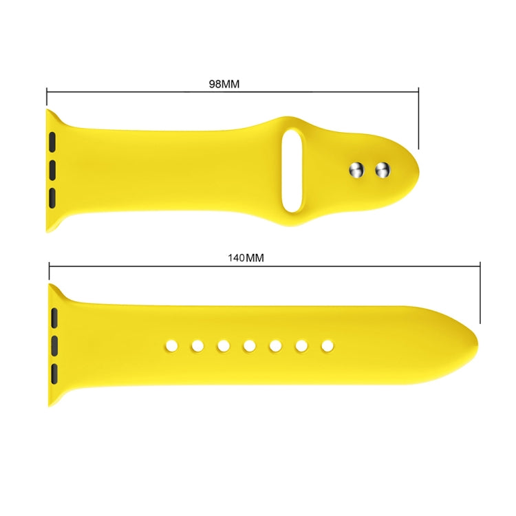 Double Rivets Silicone Watch Band for Apple Watch Series 3 & 2 & 1 42mm(Yellow) by buy2fix
