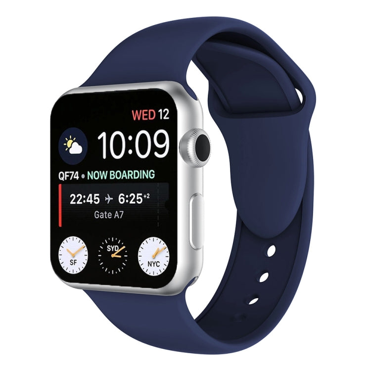 Double Rivets Silicone Watch Band for Apple Watch Series 3 & 2 & 1 38mm(Dark Blue) by buy2fix