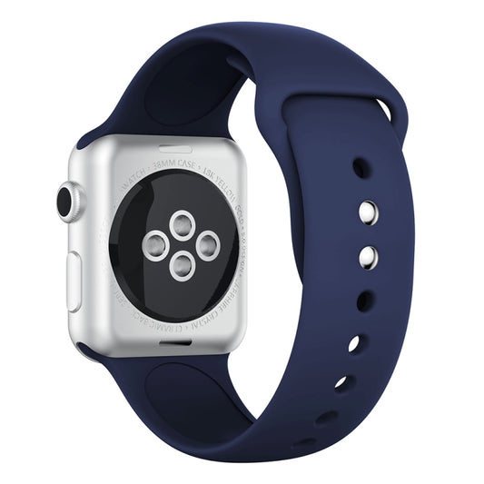 Double Rivets Silicone Watch Band for Apple Watch Series 3 & 2 & 1 38mm(Dark Blue) by buy2fix