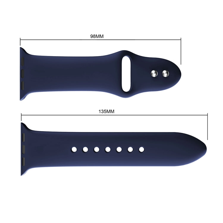 Double Rivets Silicone Watch Band for Apple Watch Series 3 & 2 & 1 38mm(Dark Blue) by buy2fix