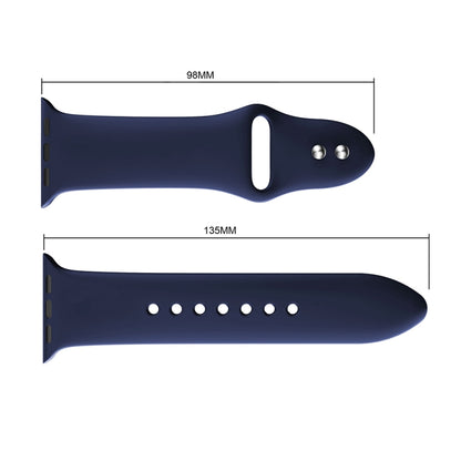 Double Rivets Silicone Watch Band for Apple Watch Series 3 & 2 & 1 38mm(Dark Blue) by buy2fix