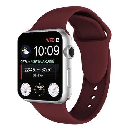 Double Rivets Silicone Watch Band for Apple Watch Series 3 & 2 & 1 38mm(Wine Red) by buy2fix