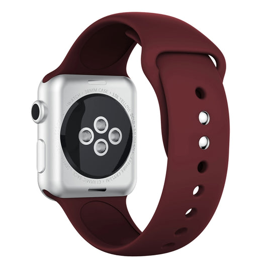 Double Rivets Silicone Watch Band for Apple Watch Series 3 & 2 & 1 38mm(Wine Red) by buy2fix