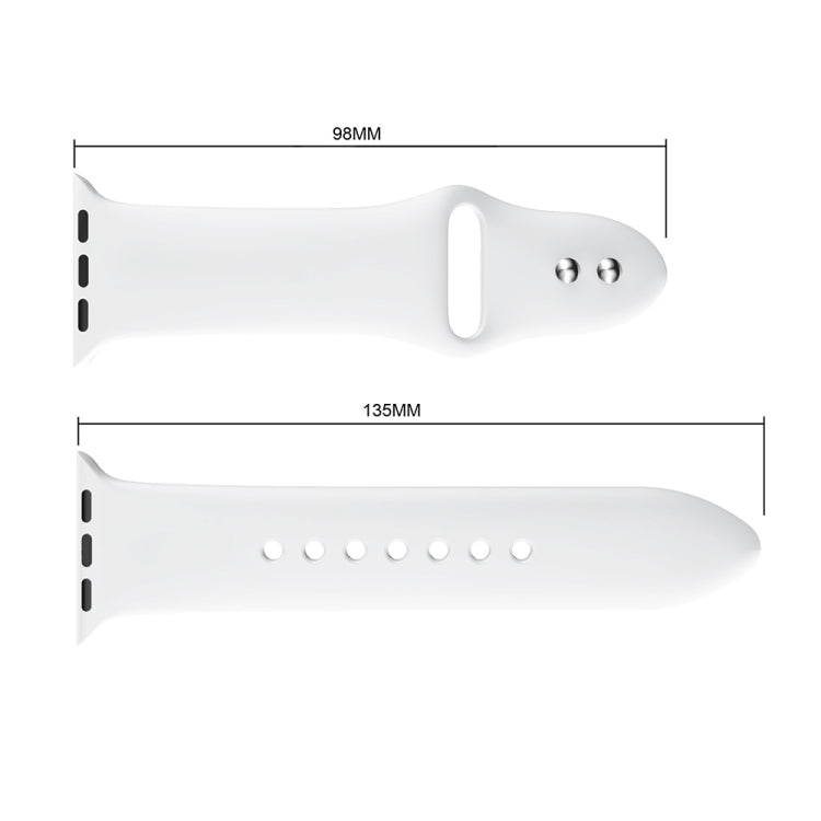 Double Rivets Silicone Watch Band for Apple Watch Series 3 & 2 & 1 38mm(White) by buy2fix