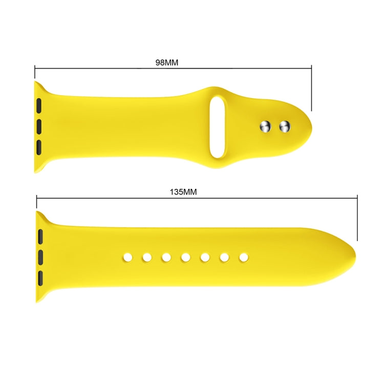 Double Rivets Silicone Watch Band for Apple Watch Series 3 & 2 & 1 38mm(Yellow) by buy2fix